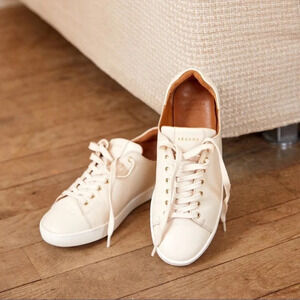 Sézane Jack Trainers Cream White Leather Sneakers Vanilla Travel Copenhagen